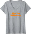 Womens Slut For Halloween - Funny Slutty Costume Idea V-Neck T-Shirt - Heather Grey