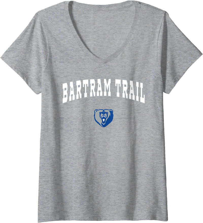 Official High School Fan Gear Womens Bartram Trail High School Bears V-Neck T-Shirt - Heather Grey