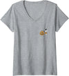 Womens Peanuts Halloween Cool Pumpkin Snoopy V-Neck T-Shirt - Heather Grey