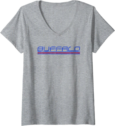Buffalo New York Retro Vintage Weathered Throwback V-Neck T-Shirt