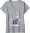 LGBT Bisexual Pride Mama Bear Designs Co. Womens LGBT Bisexual Pride Mama Bear Bi V-Neck T-Shirt - Heather Grey