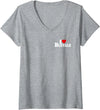 LOVE OF BUFFALO HEART CITY APPAREL Women's I Love Heart Buffalo NY V-Neck T-Shirt - Heather Grey