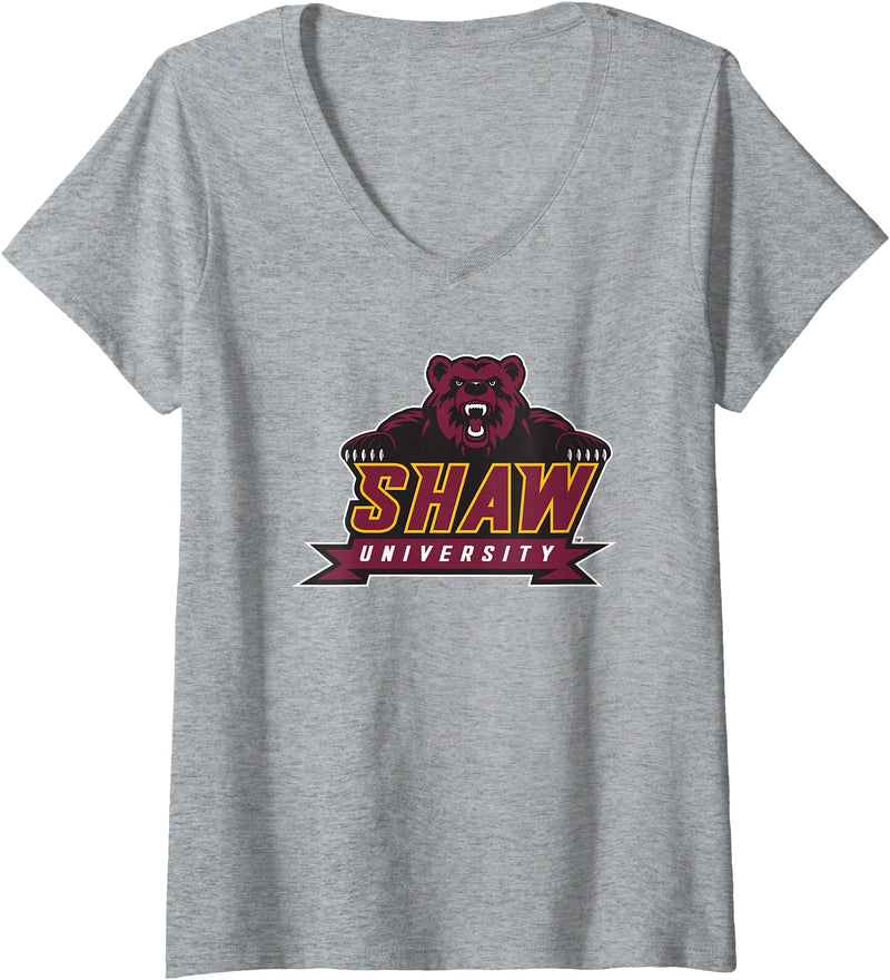 Elite Authentic Womens Shaw Bears Icon Officially Licensed V-Neck T-Shirt - Heather Grey