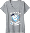 Polar Bear Apparel Women's Cool Polar Bear Funny Arctic Animal Lover V-Neck T-Shirt - Heather Grey