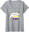 LGBT Non Binary Pride Shirt Mom Mama Bear for Moms Womens LGBTQ Mama Bear Non Binary Gay Equal Rights Rainbow V-Neck T-Shirt - Heather Grey