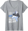 Polar Bear Apparel Women's Save The Polar Bear Cool Arctic Lover V-Neck T-Shirt - Heather Grey