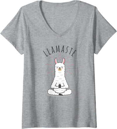 Gym is Bae Womens Llamaste Llama Yoga Yogi Cute Love V-Neck T-Shirt