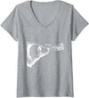Boop Bear FUNNY Womens Boop the Bear V-Neck T-Shirt - Heather Grey