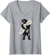 America Vintage California Womens Retro I Love California Shirt Art-Vintage Cali Pride Bear V-Neck T-Shirt - Heather Grey