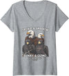 Jackie and Shadow Bald Eagle Family Tee Womens Jackie And Shadow Sunny And Gizmo Big Bear Lake 2025 V-Neck T-Shirt - Heather Grey