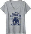 Ketchikan Alaska Souvenir Gift Shirts Womens Vintage Bear Ketchikan Alaska Shirt - Ketchikan AK V-Neck T-Shirt - Heather Grey