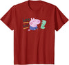 Peppa Pig HEE HEE! George Playing with Mr. Dinosaur T-Shirt - Cranberry Red