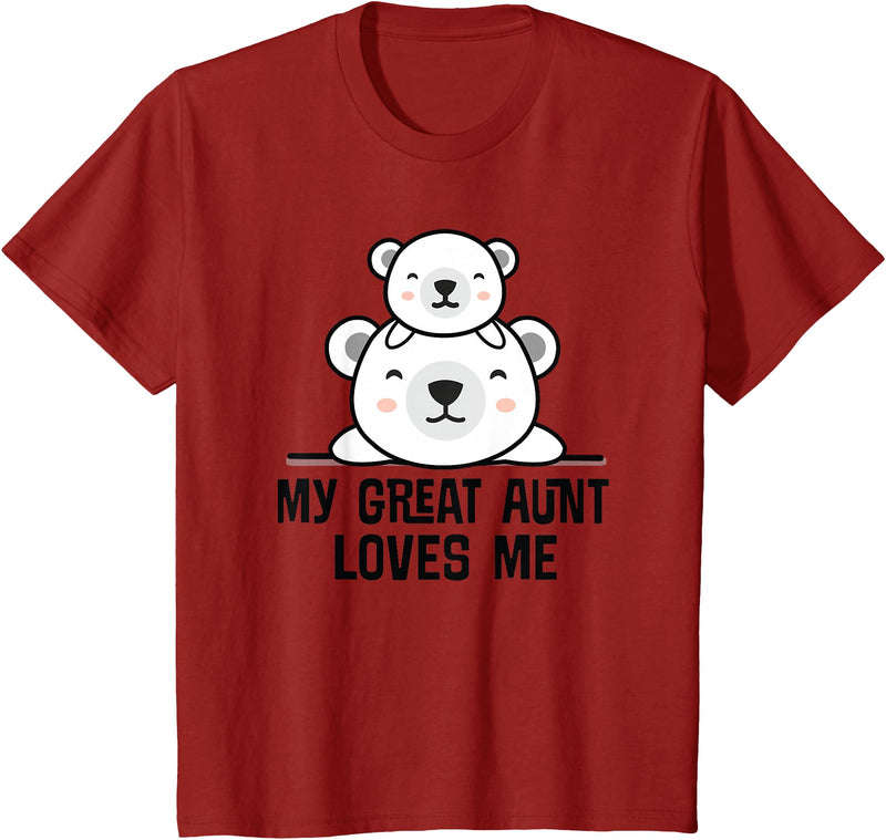 Homewise Shopper Great Aunt My Great Aunt Loves Me Bear T-Shirt - Cranberry Red