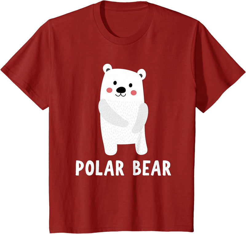 Cute Animal Shirts For Kids Co Polar Bear Shirt Boys Girls Cute Polar Bear Gift T-Shirt - Cranberry Red