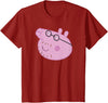 Peppa Pig Daddy Pig Head Shot T-Shirt - Cranberry Red