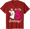 Its My 5th Birthday Girl Bunny Rabbit Theme Party (five) T-Shirt in Cranberry Red