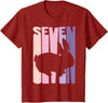 7th Birthday Gift Bunny Rabbit Fan 7 Years Old Girl T-Shirt in Cranberry Red