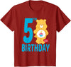 Care Bears Birthday Bear Celebrates A 5th Birthday T-Shirt - Cranberry Red