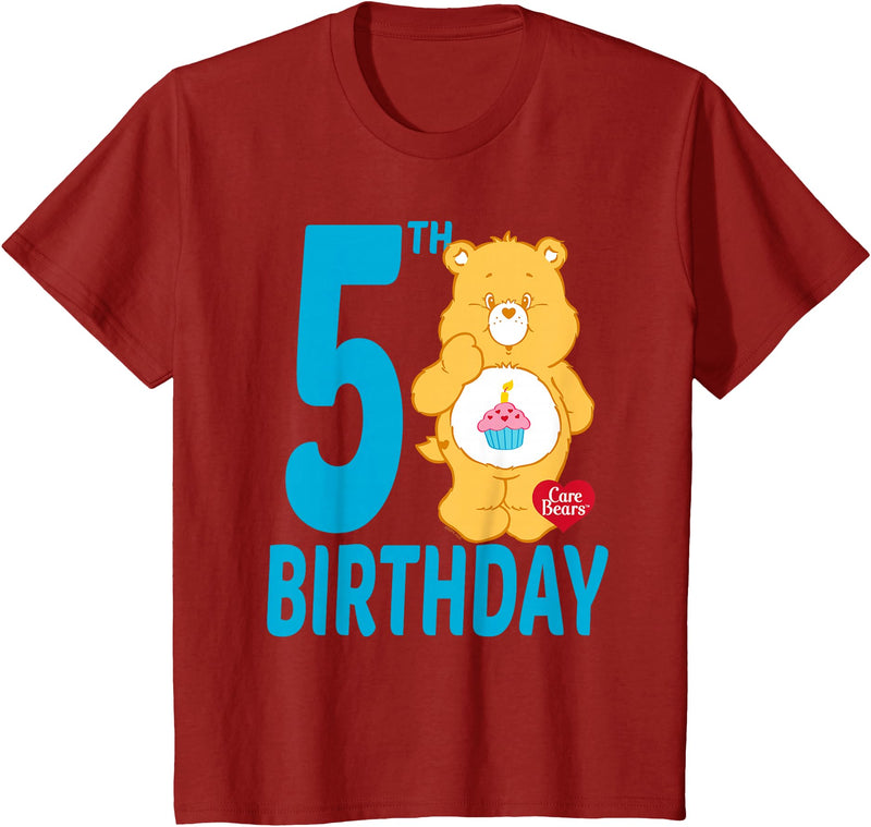 Care Bears Birthday Bear Celebrates A 5th Birthday T-Shirt - Cranberry Red