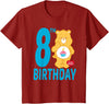 Care Bears Birthday Bear Celebrates A 8th Birthday T-Shirt - Cranberry Red