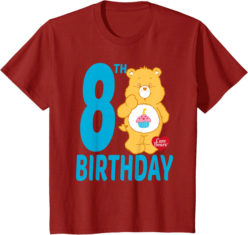 Care Bears Birthday Bear Celebrates A 8th Birthday T-Shirt - Cranberry Red