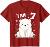 7 years old 7th birthday Polar Bear Kids 7 Years old 7 birthday Polar Bears Boy girl Polar Bear T-Shirt - Cranberry Red