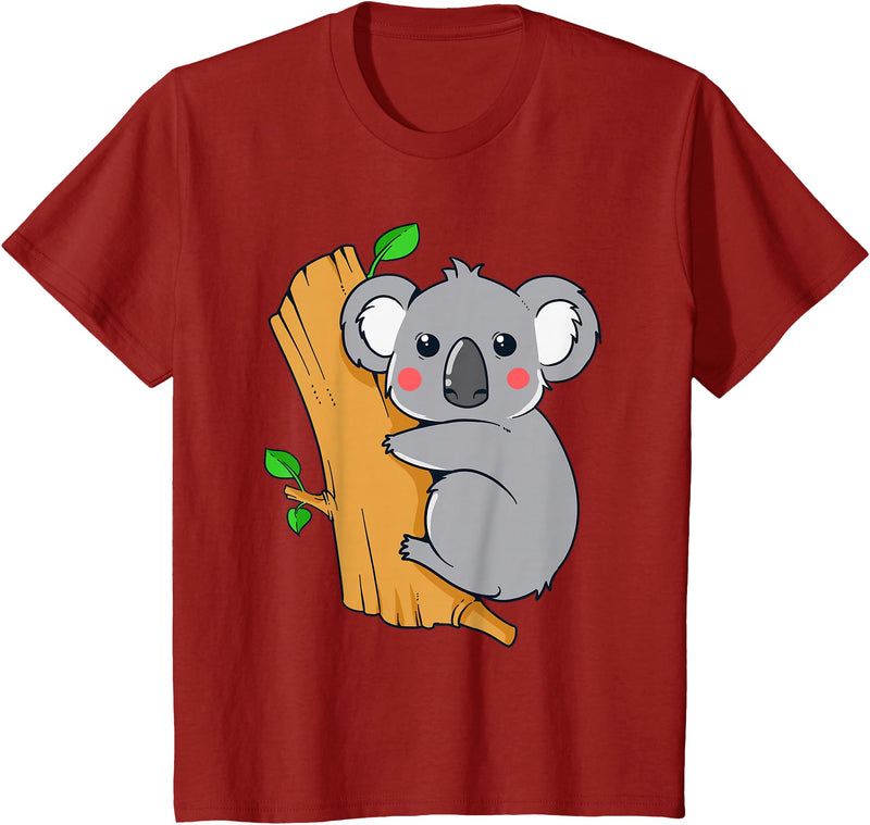 Charm's Children Clothing Cute Koala Bear T Shirt for Children | Kids Koala Bear Shirt T-Shirt - Cranberry Red