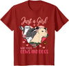 Kids Cow Dog Just A Girl Who Loves Cows And Dogs T-Shirt - Cranberry Red