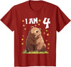 4 years old 4th birthday Bear Kids 4 Years old 4 birthday Bears Boy Girl Bear T-Shirt - Cranberry Red