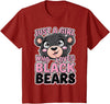 Kids Bear Shirts Girl Loves Black Bears Kids T-Shirt - Cranberry Red