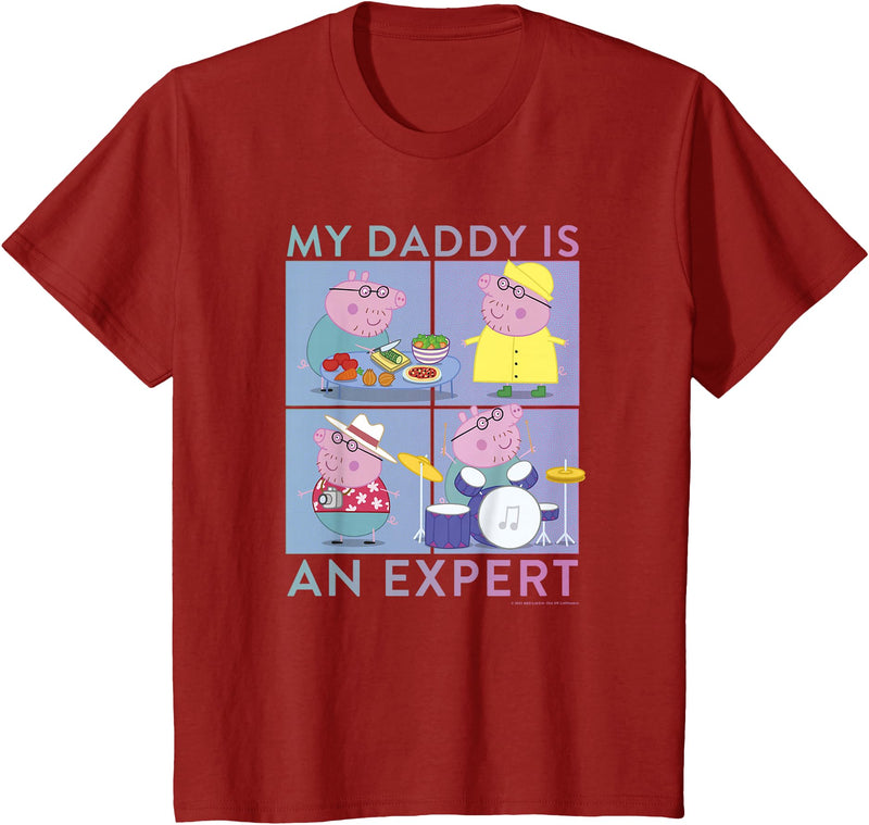 Peppa Pig Father's Day Daddy Pig Expert T-Shirt - Cranberry Red