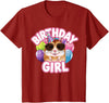 Girl Birthday Hamster Kids T-Shirt - Cranberry Red