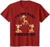 3 Years Old Girl Boy Giraffes Old 3rd Birthday Kids T-Shirt - Silver Grey