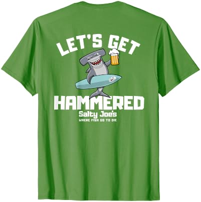 SALTY JOES Salty Joe's - Let's Get Hammered Lightweight, Graphic T-Shirt - size chart