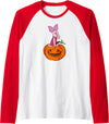 Disney - Halloween Piglet Pumpkin Raglan Baseball Tee - Red/White