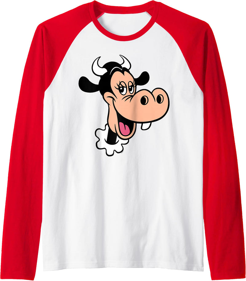 Disney Clarabelle Cow Big Face Costume Raglan Baseball Tee - Red/White