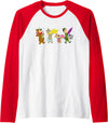 Yogi Bear Marching to the Picnic Raglan Baseball Tee - Red/White