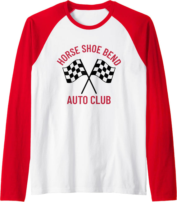 Horse Shoe Bend Auto Club Tee Shop Horse Shoe Bend Auto Club Fan Men Women Adult Kids Raglan Baseball Tee - As Pictured