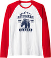 Ketchikan Alaska Souvenir Gift Shirts Vintage Bear Ketchikan Alaska Shirt - Ketchikan AK Raglan Baseball Tee - Red/White