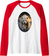 Untamed Horizon Collection Polar Bear Arctic Wildlife Sunset Nature Polar Bear Lover Raglan Baseball Tee - Red/White