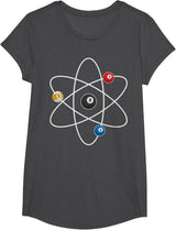 Cool Billiard Design For Men Women Atom Cue Ball Sport Game T-Shirt - Girls Dark Heather Grey