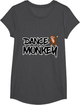 Dance Monkey T-Shirt - Girls Dark Heather Grey