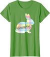 Grandma Bunny Rabbit Pastel Plaid Grandmother Easter T-Shirt in Grass Green
