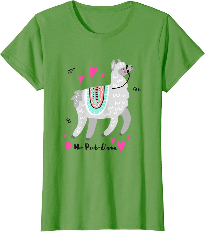 No Prob Llama - Funny Llama Alpaca Lover T-Shirt Gift Tshirt T-Shirt - Grass Green