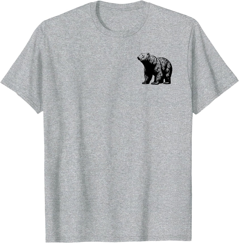 Polar Bear Gift for Men, Women, Dad & Mom Polar Bear Dad Mom Lover - Monochromatic Polar Bear T-Shirt - Heather Grey