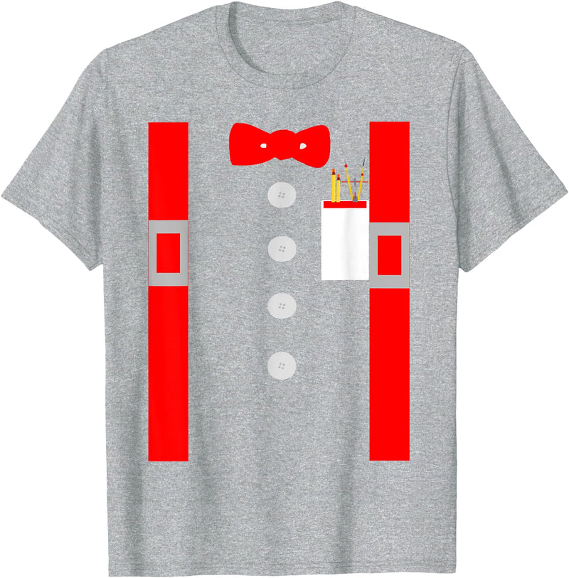 Fun With Ties By HustlaGirl Nerd Costume Shirt Red Suspenders Pocket Protector T-Shirt - Heather Grey