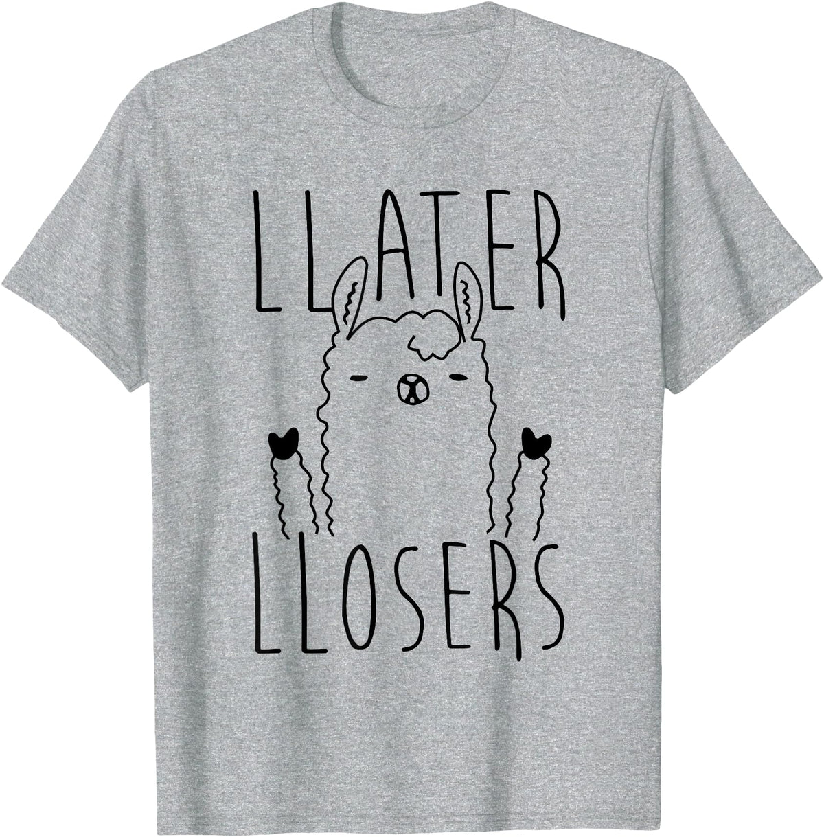 Foxy AF Later Losers Llama T-Shirt T-Shirt - Heather Grey