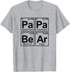 Father's Periodic Table PaPa BeAr Science Chemistry Periodic Table Tee Shirt - Heather Grey