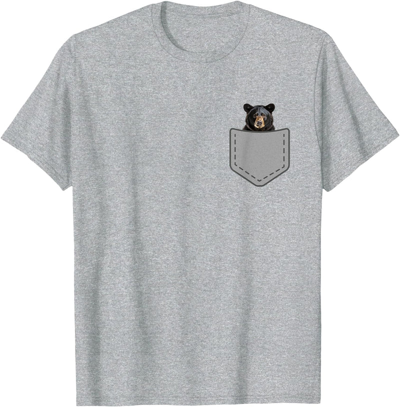 Funny Black Bear In Your Pocket Co Funny Black Bear In Your Pocket Animal T-Shirt - Heather Grey