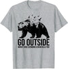 Mountain Calling Hiking T Shirts & Hiking Shirts Go Outside Worst Case Scenario a Bear Kills You Shirt - Heather Grey